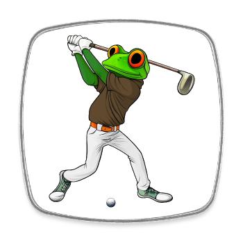 Frösche Golf - Viereckiger Kühlschrankmagnet - Weiß - Vorne