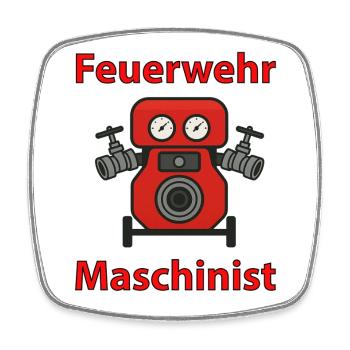 Feuerwehr Maschinist Cartoon - Viereckiger Kühlschrankmagnet - Weiß - Vorne