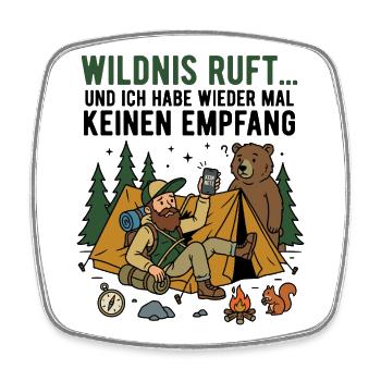 Waldcamp Abenteuer Bär und Hiker - Viereckiger Kühlschrankmagnet - Weiß - Vorne