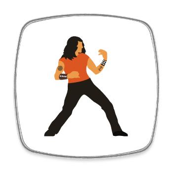Rock Star Air Guitar - Heavy Metal Musician Art - Viereckiger Kühlschrankmagnet - Weiß - Vorne