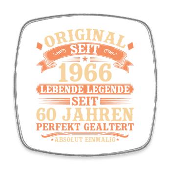 Original 1966 – Legendär & Vintage 60. Geburtstag - Viereckiger Kühlschrankmagnet - Weiß - Vorne