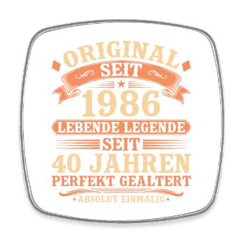 Original 1986 – Legendär & Vintage 40. Geburtstag - Viereckiger Kühlschrankmagnet - Weiß - Vorne