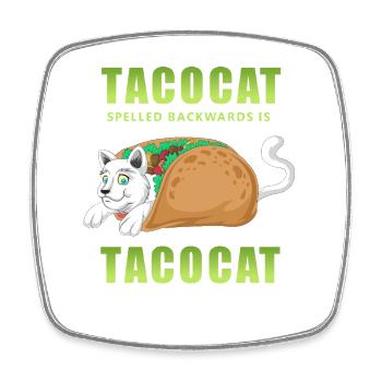 Taco Cat Palindrome Shirt - Viereckiger Kühlschrankmagnet - Weiß - Vorne