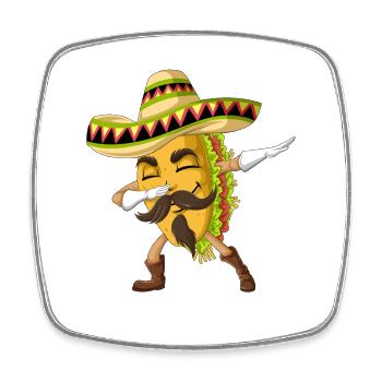 Taco Mexikanisches Hemd abtupfen - Viereckiger Kühlschrankmagnet - Weiß - Vorne