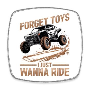UTV Off Road Boy Men 4 Wheeler Side by side - Viereckiger Kühlschrankmagnet - Weiß - Vorne