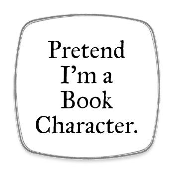 Pretend I'm A Book Character Funny Reading - Square fridge magnet - white - Front