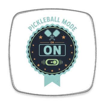 Mode pickleball drôle de joueur Pickleball activé - Magnet carré - blanc - Devant