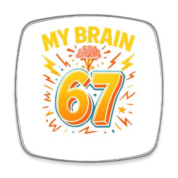 Six Seven Italian Brainrot Humour Humor Humor Drôle - Magnet carré - blanc - Devant
