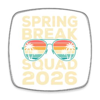 Spring Break Squad 2026 Retro Palmen Design - Viereckiger Kühlschrankmagnet - Weiß - Vorne