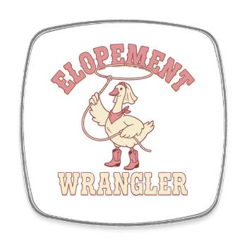 Elopement Goose Western Design - Magnet carré - blanc - Devant