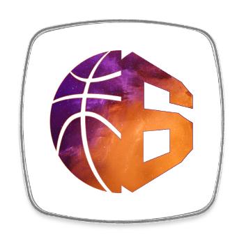 NUMMER 6 BASKETBALL 6. GEBURTSTAG - Viereckiger Kühlschrankmagnet - Weiß - Vorne