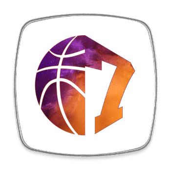 NUMBER 7 BASKETBALL 7TH BIRTHDAY - Square fridge magnet - white - Front