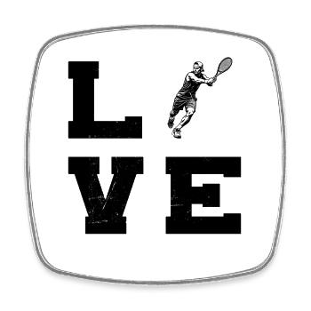 Idée cadeau pour un tennis avec tennis - Magnet carré - blanc - Devant