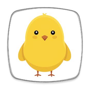 chick - Square fridge magnet - white - Front