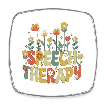 Sprachtherapie SLP Therapeut Retro Vintage - Viereckiger Kühlschrankmagnet - Weiß - Vorne