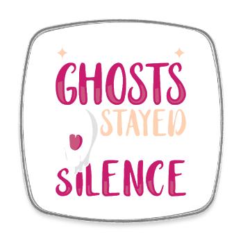 Ghost Hunter Halloween English Saying - Square fridge magnet - white - Front