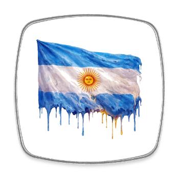 Argentinische Flagge Tropfkunst - Viereckiger Kühlschrankmagnet - Weiß - Vorne