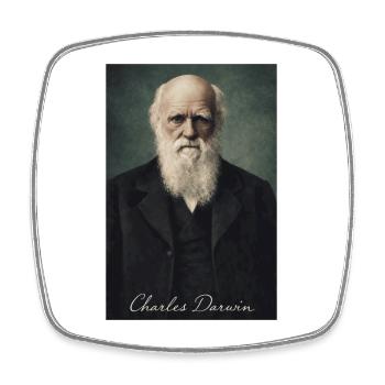 Charles Darwin Porträt - Viereckiger Kühlschrankmagnet - Weiß - Vorne