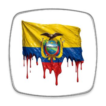 Ecuador Flaggen-Splatter - Viereckiger Kühlschrankmagnet - Weiß - Vorne