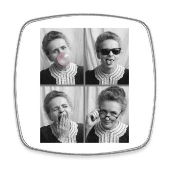 Marie Curie Fotostreifen - Viereckiger Kühlschrankmagnet - Weiß - Vorne