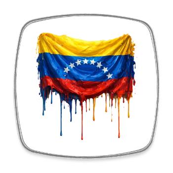 Venezuela Drop Flag - Square fridge magnet - white - Front