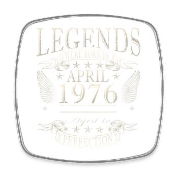 April 1976 Retro April 1976 Birthday Gift - Square fridge magnet - white - Front