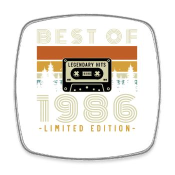 1986 Vintage Retro Geburtstagsgeschenk - Viereckiger Kühlschrankmagnet - Weiß - Vorne