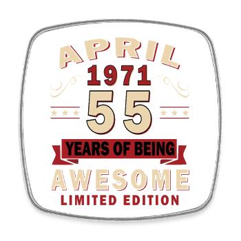 Cadeau d’anniversaire d’avril 1971 rétro avril 1971 - Magnet carré - blanc - Devant