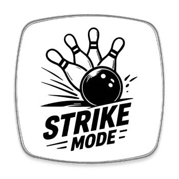 Bowling Strike Mode Kegeln Champion  - Viereckiger Kühlschrankmagnet - Weiß - Vorne