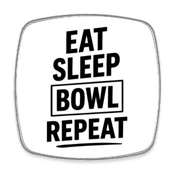 Eat Sleep Bowl Repeat Bowling Sport Fan - Viereckiger Kühlschrankmagnet - Weiß - Vorne