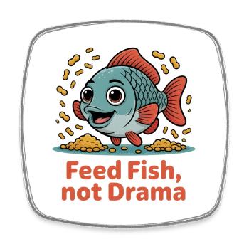 Füttern Sie Fische und kein Drama Aquarienliebhaber Geschenk - Viereckiger Kühlschrankmagnet - Weiß - Vorne