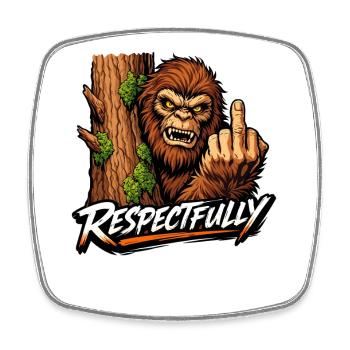 Bigfoot Sasquatch Yeti Cryptid Creatures Big Foot - Square fridge magnet - white - Front
