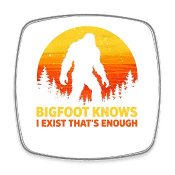 Bigfoot Sasquatch Yeti Cryptid Creatures Big Foot - Square fridge magnet - white - Front