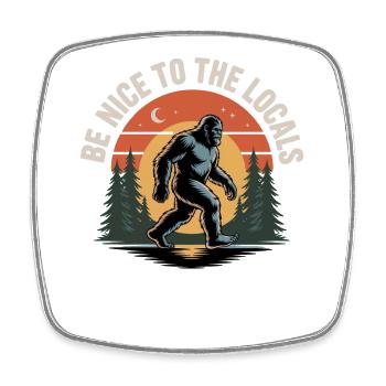 Bigfoot Sasquatch Yeti Cryptid Creatures Big Foot - Square fridge magnet - white - Front
