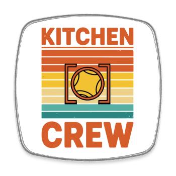 Pickleball : Joueur drôle de Kitchen Crew Love - Magnet carré - blanc - Devant