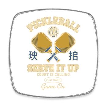 Pickleball Serve It Match Drôle de joueur lancé - Magnet carré - blanc - Devant