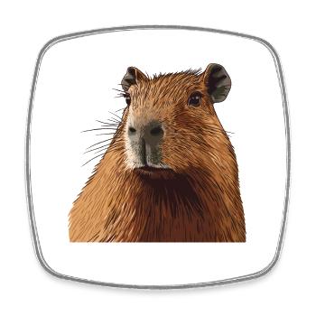 Kuscheliger Capybara Porträt - Viereckiger Kühlschrankmagnet - Weiß - Vorne