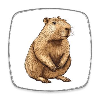 Capybara Portrait - Viereckiger Kühlschrankmagnet - Weiß - Vorne