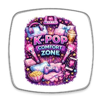 K Pop Comfort Zone - Viereckiger Kühlschrankmagnet - Weiß - Vorne