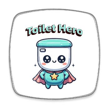 Toilets Hero Toilet Superhero Bathroom Bathroom - Square fridge magnet - white - Front