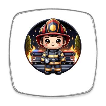Fire Brigade Firefighter - Square fridge magnet - white - Front