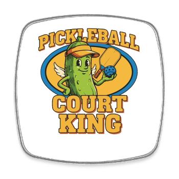 Pickleball Court King Lustiger Spieler Pickleball - Viereckiger Kühlschrankmagnet - Weiß - Vorne