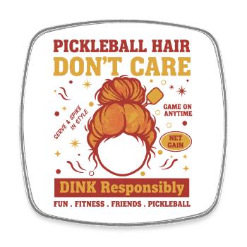 Pickleball Funny Player Pickle Ball Love - Square fridge magnet - white - Front