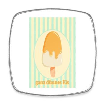 Ganz dünnes Eis Retro Sommer Eis Design - Viereckiger Kühlschrankmagnet - Weiß - Vorne