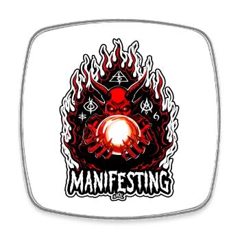 Flammengebundener Manifestierender Dämon - Viereckiger Kühlschrankmagnet - Weiß - Vorne