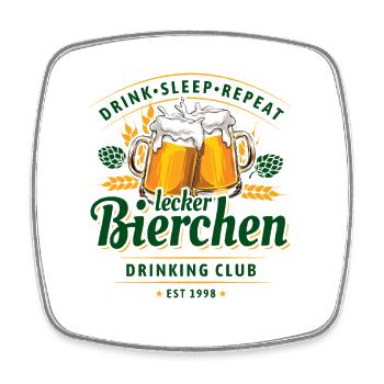 Lecker Bierchen Drinking Club | Bier | Vatertag - Viereckiger Kühlschrankmagnet - Weiß - Vorne