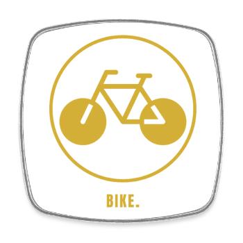 Design minimaliste de vélo de route – VÉLO. (Noble Gol - Magnet carré - blanc - Devant