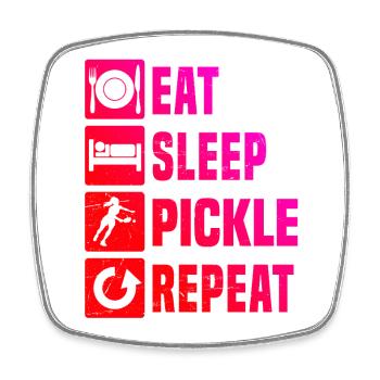 Idée de cadeau pour joueur de pickleball pour la fête des mères - Magnet carré - blanc - Devant