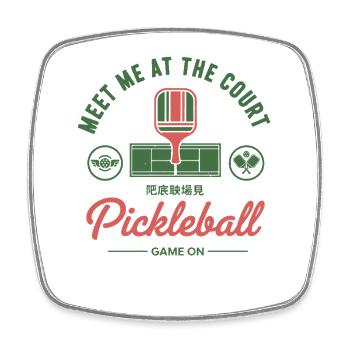 Pickleball: Triff mich am Court Game auf Funny - Viereckiger Kühlschrankmagnet - Weiß - Vorne