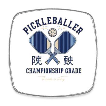 Pickleball-lustiger Spieler liebt Pickleball-Platz - Viereckiger Kühlschrankmagnet - Weiß - Vorne